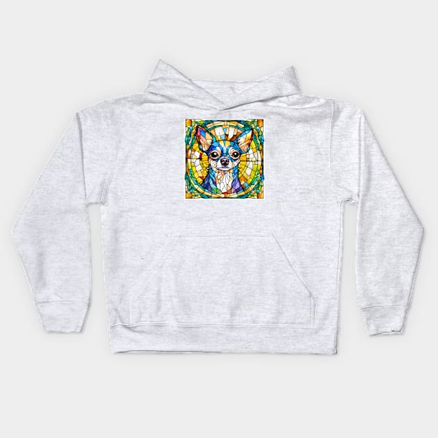 Stained Glass Chihuahua Kids Hoodie by Doodle and Things